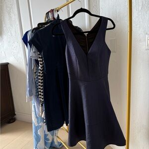 Express Dark Blue V-Neck Mini Dress